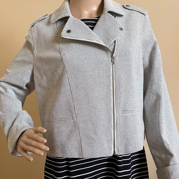 Black and White Petite Houndstooth Jacket - Picture 1 of 5